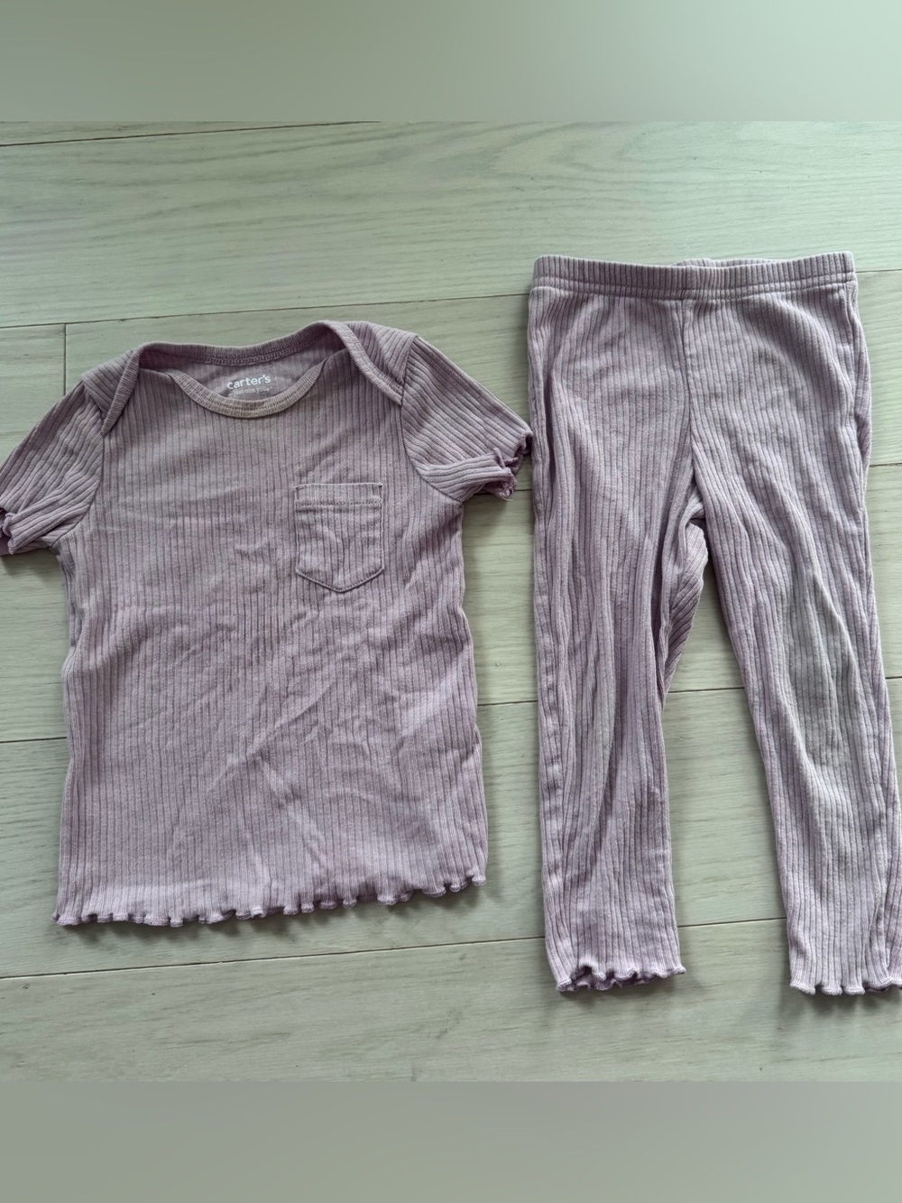 Carter's Ribbed Lilac Two-Piece Pajama Set 18M